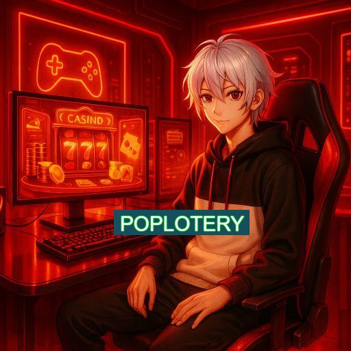 Imagem promocional do app oficial POPLOTERY destacando a conveniência de jogar cassino online pelo celular ou navegador