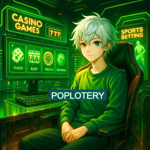 Imagem promocional do app oficial POPLOTERY destacando a conveniência de jogar cassino online pelo celular ou navegador