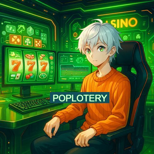 Imagem promocional do app oficial POPLOTERY destacando a conveniência de jogar cassino online pelo celular ou navegador