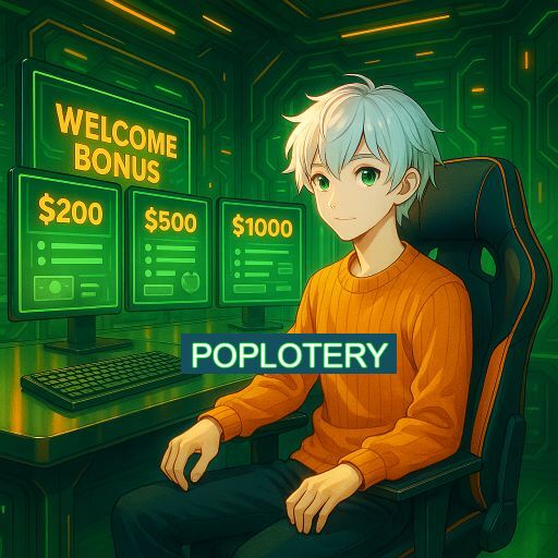 Imagem promocional do app oficial POPLOTERY destacando a conveniência de jogar cassino online pelo celular ou navegador