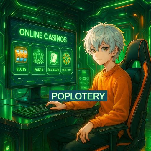 Imagem promocional do app oficial POPLOTERY destacando a conveniência de jogar cassino online pelo celular ou navegador