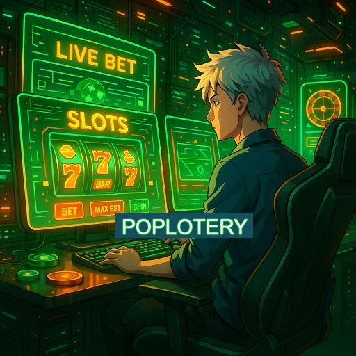 Imagem promocional do app oficial POPLOTERY destacando a conveniência de jogar cassino online pelo celular ou navegador
